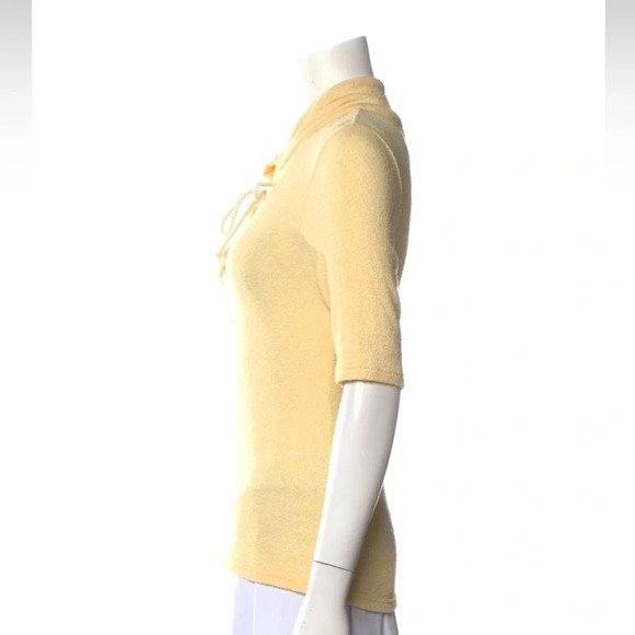 LoveShackFancy Yellow Front-tie Top - Picture 4 of 5